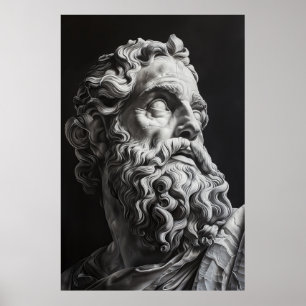 Poster de Retrato de Escultura Zeus - Bom Céu em t