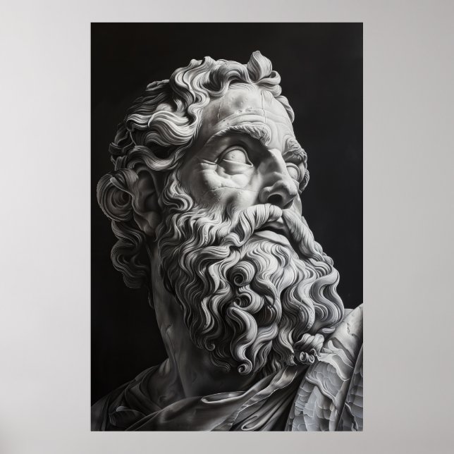 Poster de Retrato de Escultura Zeus - Bom Céu em t (Frente)