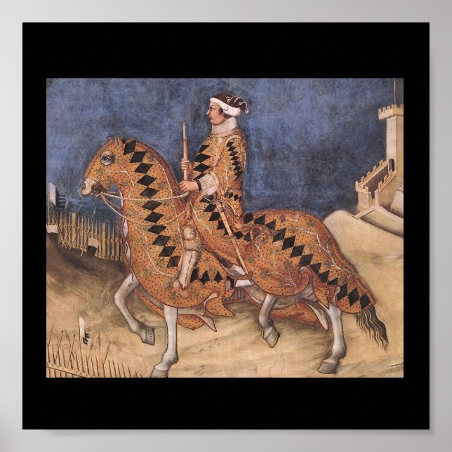 Poster de Retrato Equestre Medieval (Frente)
