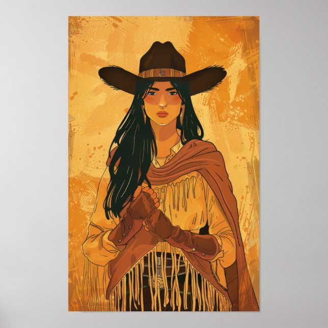 Poster de retrato tradicional de mulher mexicana (Frente)