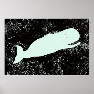 poster de riso da baleia branca
