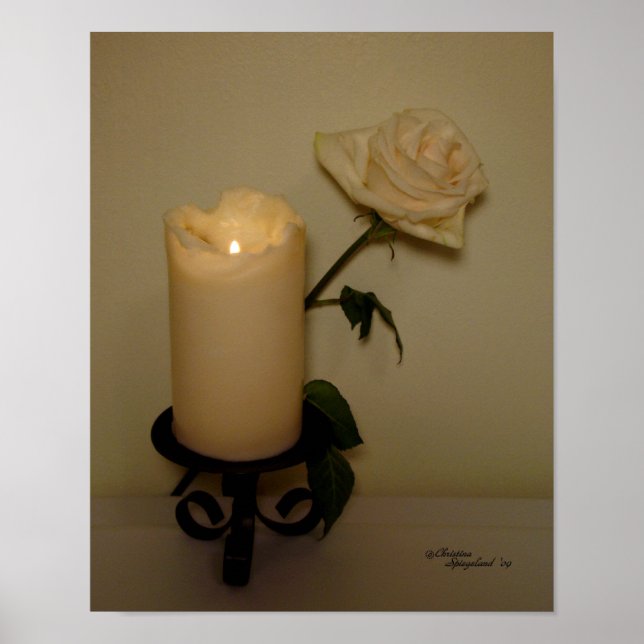 Poster de Rosa de luz de velas (Frente)