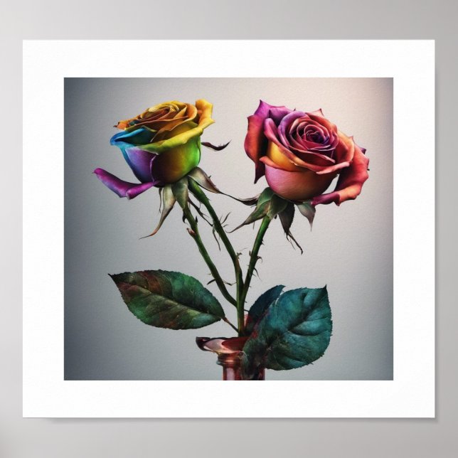 Poster de Rosa multicolorida (Frente)