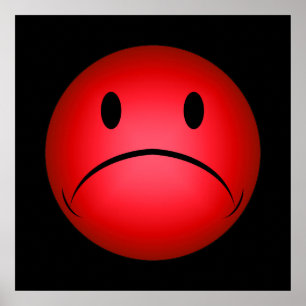 Poster de rosto de Frownie Vermelho