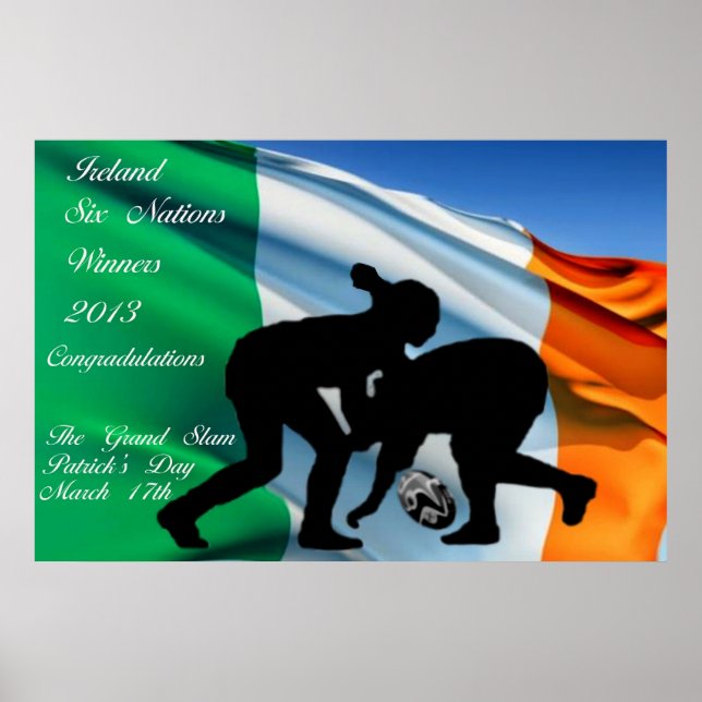 Poster de Rugby da Irlanda (Frente)