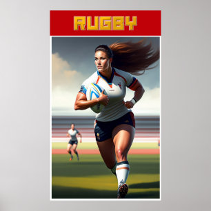 Poster de Rugby, de uso feminino
