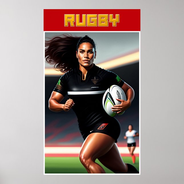 Poster de Rugby, de uso feminino (Frente)