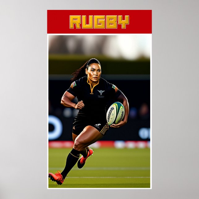 Poster de Rugby, de uso feminino (Frente)