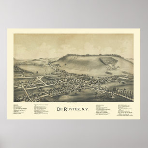 Poster De Ruyter, Novo Mapa Panorâmico - 1892