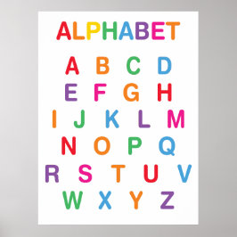 Poster de sala de aula de alfabeto arco-íris