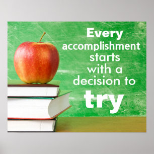 Poster de sala de aula de atitude de exercício