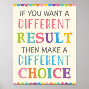 Poster de sala de aula de escolha diferente de res
