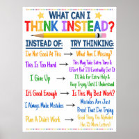 Poster de sala de aula de pensamento positivo