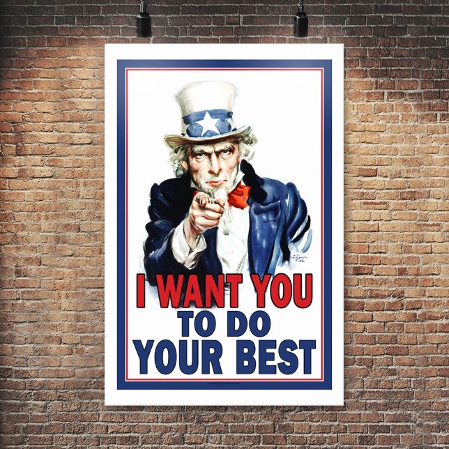 Poster de sala de aula: Eu quero que você faça o s (Uncle Sam Classroom Poster)