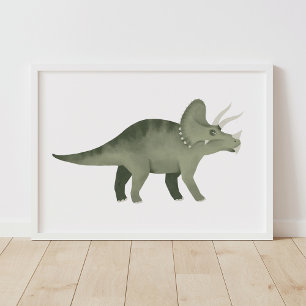 Poster de Sala Infantil Dinossauro Triceratops Ver