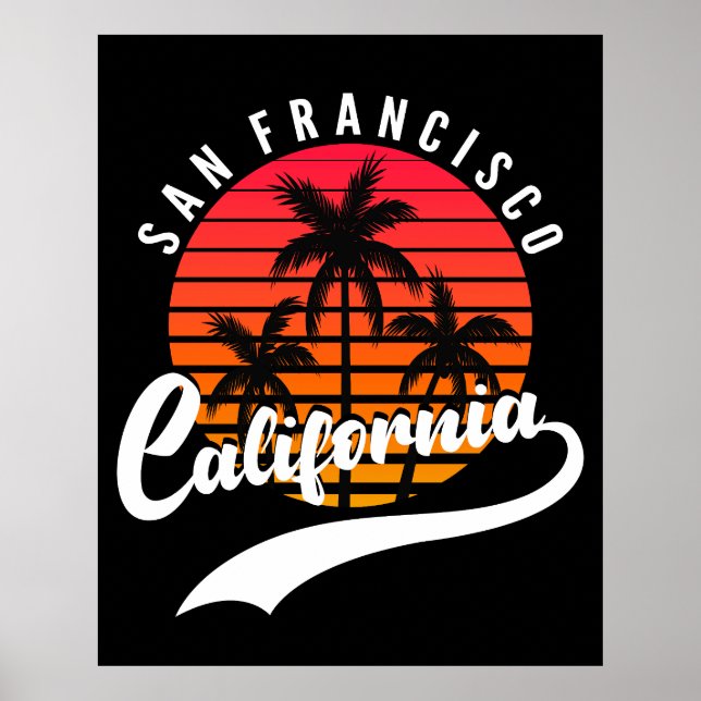 Poster de São Francisco Retro Sunset (Frente)