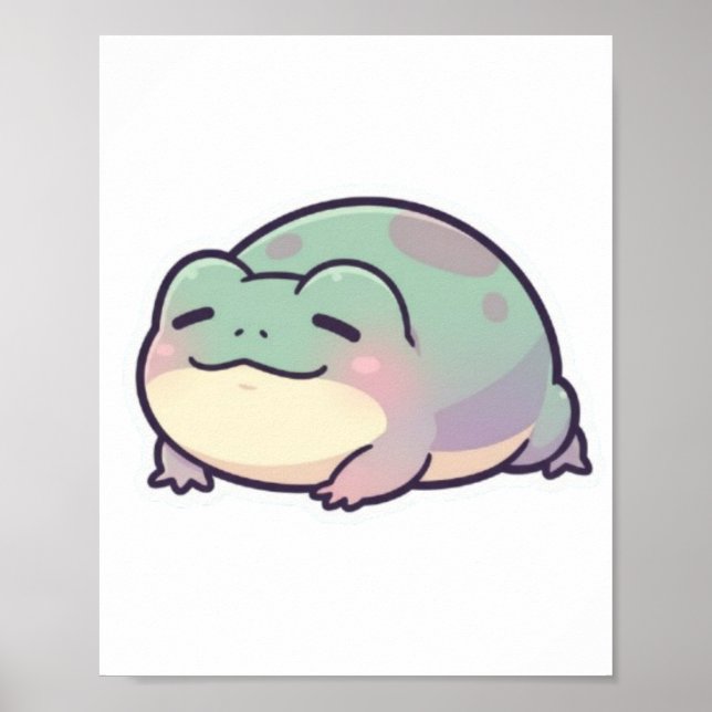 Poster de Sapo Adormecido Fofo Sapo Aconchegante E (Frente)