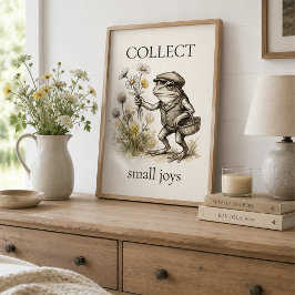 Poster de Sapo "Coletar Pequenas Alegrias"