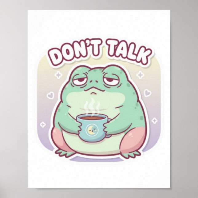 Poster de Sapo 'Não Fale' Estética de Sapo Irritad (Frente)