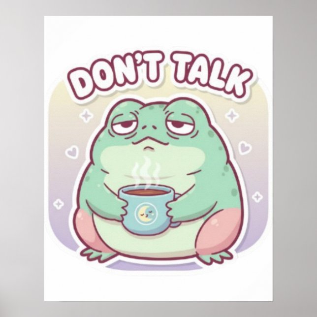Poster de Sapo 'Não Fale' Fofa e Irritada Meme Est (Frente)