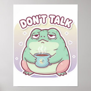 Poster de Sapo 'Não Fale' Fofa e Irritada Meme Est