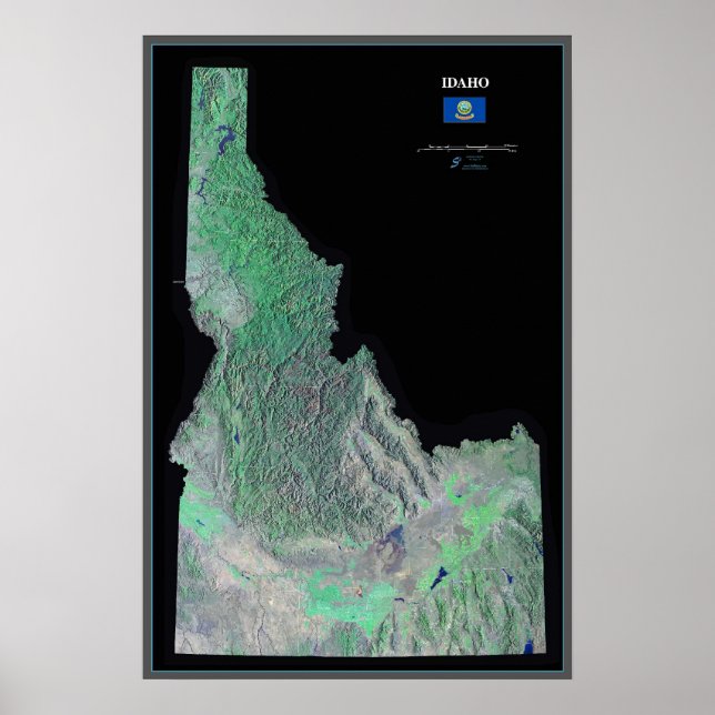 Poster de satélite Idaho (Frente)