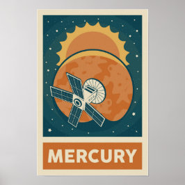 Poster de Satélite Mercury Retro Galaxy