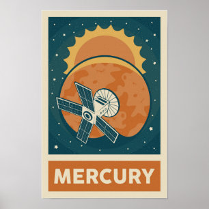 Poster de Satélite Mercury Retro Galaxy