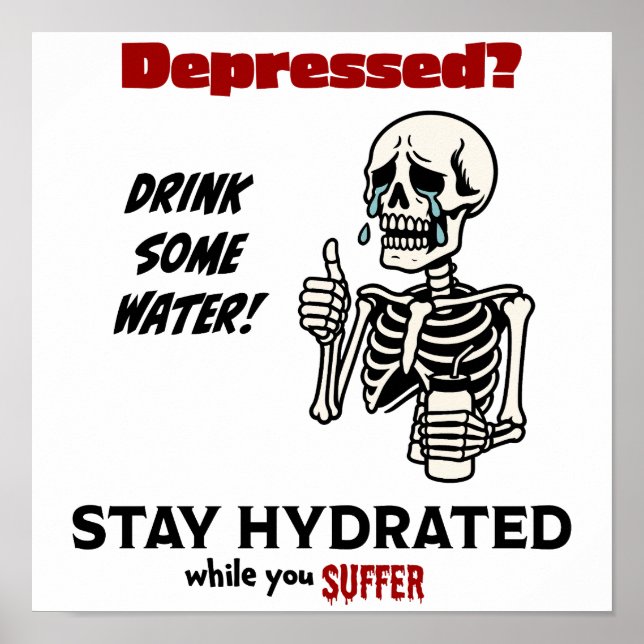 Poster de Saúde Mental Engraçado - Impressão escur (Frente)