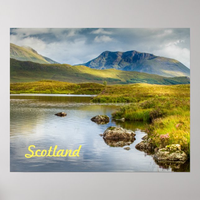 Poster de Scottish Highlands na Escócia. (Frente)
