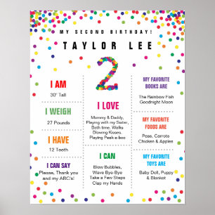 Poster de segundo aniversário do Rainbow Confetti