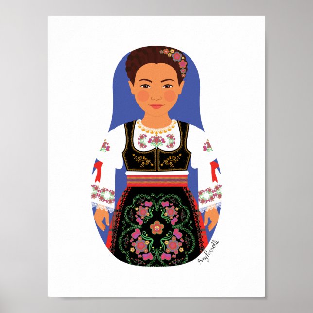 Poster de Serb Brunette Matryoshka (Frente)