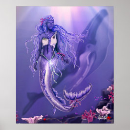 Poster de sereia do oceano roxo
