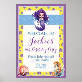 Poster de Sereia Mágica, Cuta e Colorida