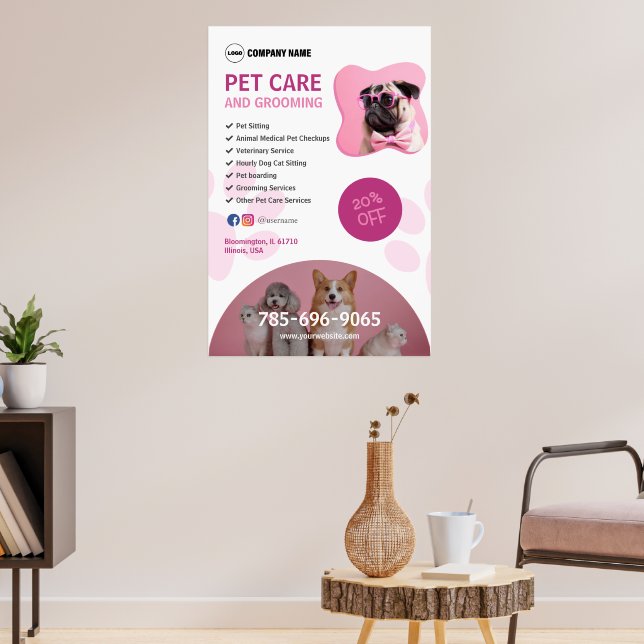 Poster de Serviços de Pet Care (Sala de Estar 3)