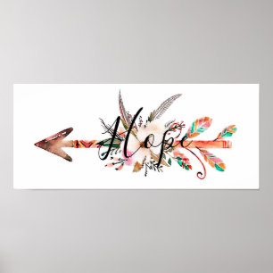poster de seta floral "Hope"