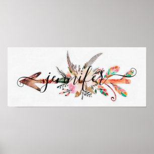 Poster de seta floral personalizada