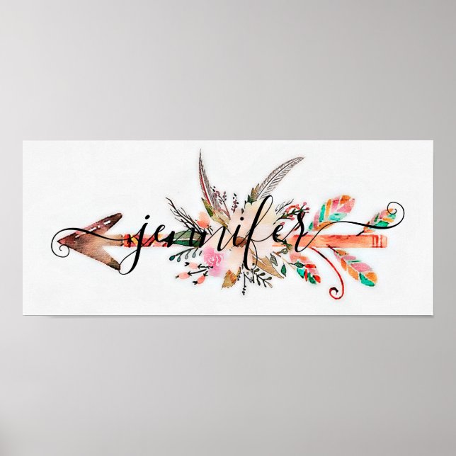 Poster de seta floral personalizada (Frente)