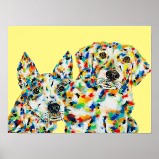 Poster de Shepherd e Plott Hound australiano