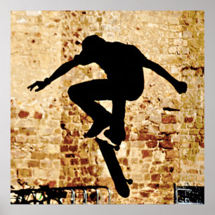 Poster de Silhouette do Skateboarder