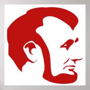 Poster de Silhueta Red Abraham Lincoln