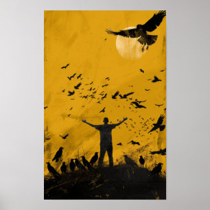 Poster de Silhueta Sunset ouro