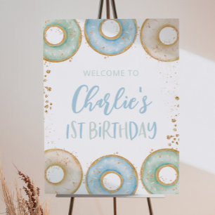 Poster de sinais de boas-vindas do primeiro aniver