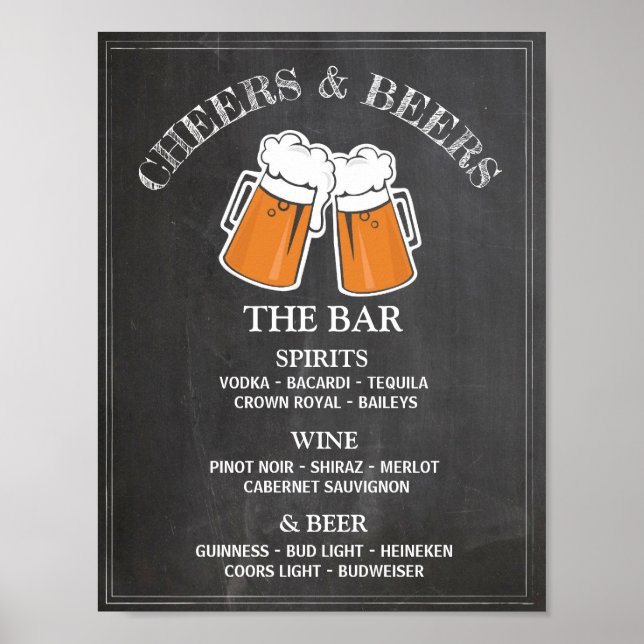 Poster de Sinal de Bar de Cervejas (Frente)
