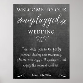 Poster de sinal de casamento desconectado do quadr