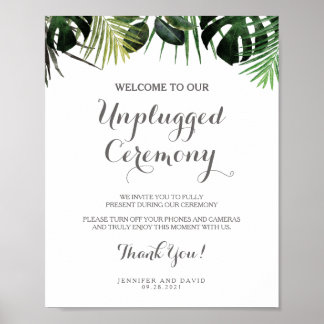 Poster de Sinal de Cerimônia de Casamento Tropical