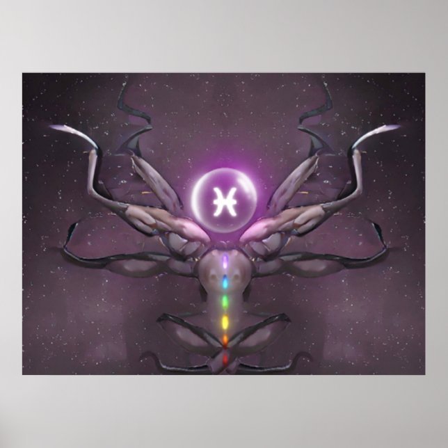 Poster de Sinal de Horóscopo Peixes (Frente)