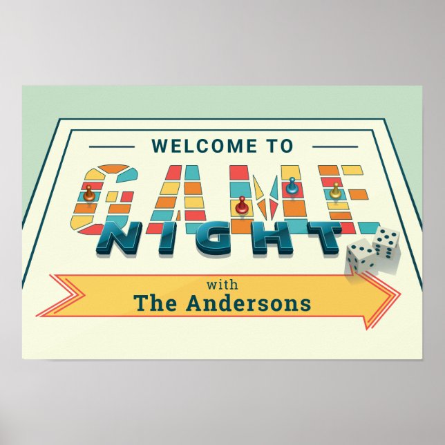 Poster de Sinal de Noite do Jogo do conselho (Frente)