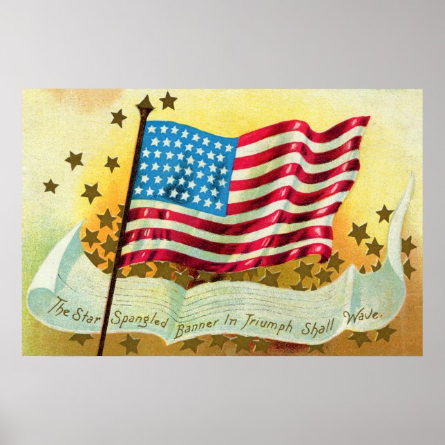 Poster de Sinalizador Americano de Banner Spangled (Frente)