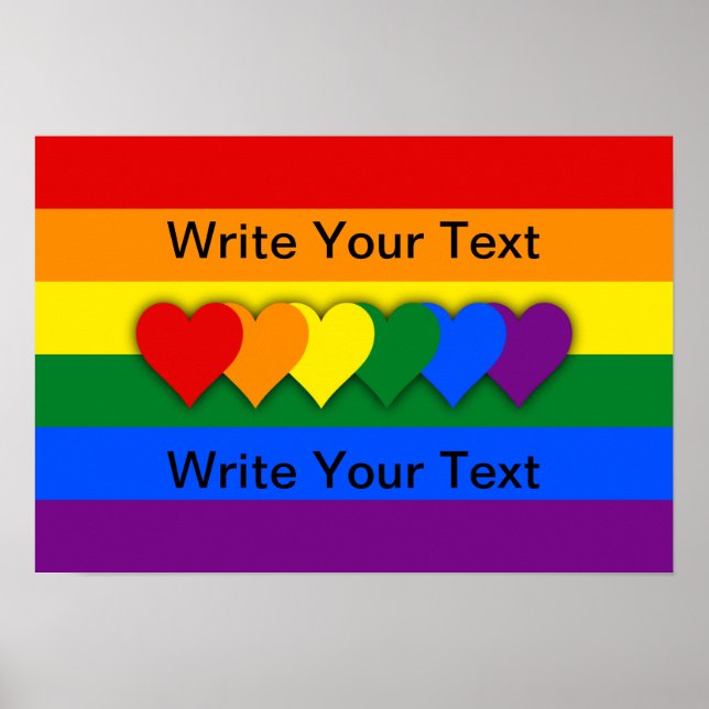 Poster de sinalizador LGBT personalizado (Frente)